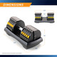 Adjustable Dumbbell System 6 Dumbbells-in-1 up to 50lbs ADDB-6198  Marcy - Infographic - Dimensions