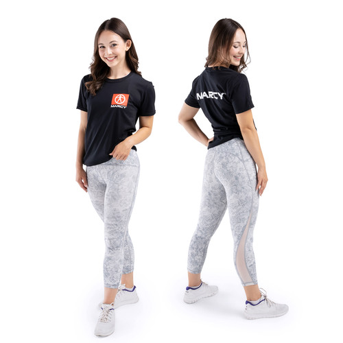 Marcy Box Logo T-Shirt - Black - Small - Female Model