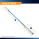 45lb Olympic Barbell SteelBody - STB-1501BLC - Blue - Dimensions