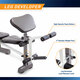 Folding Standard Weight Bench  Marcy MWB-20100 - Infographic - Leg Developer