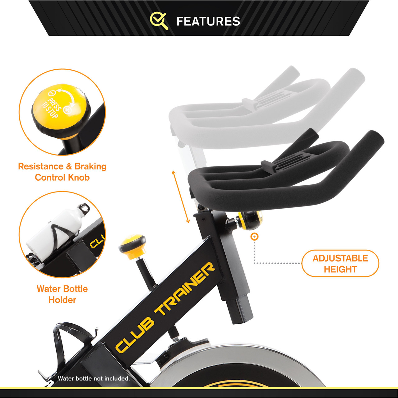 Indoor Cycling Bike with 40 lbs Flywheel & Bluetooth | Circuit Fitness AMZ-955BK-BT Exercise Bike - Manual Resistance Mechanism