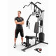 Model with the Marcy 100 lb. Stack Home Gym MKM-81030