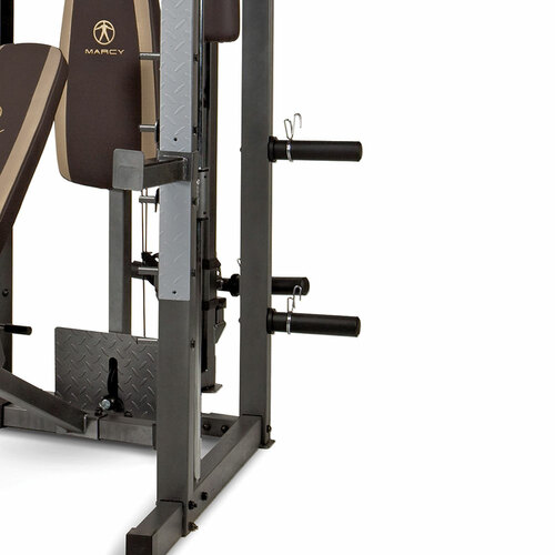 The Marcy Smith Machine SM-4008 has storage posts to conveniently store your weight plates