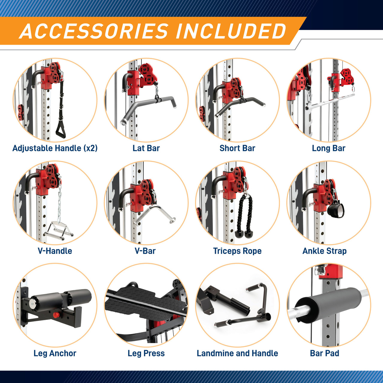 Marcy Pro Deluxe Smith Cage Home Gym System – SM-7553 - Accessories to Take your Workout to the Next Level