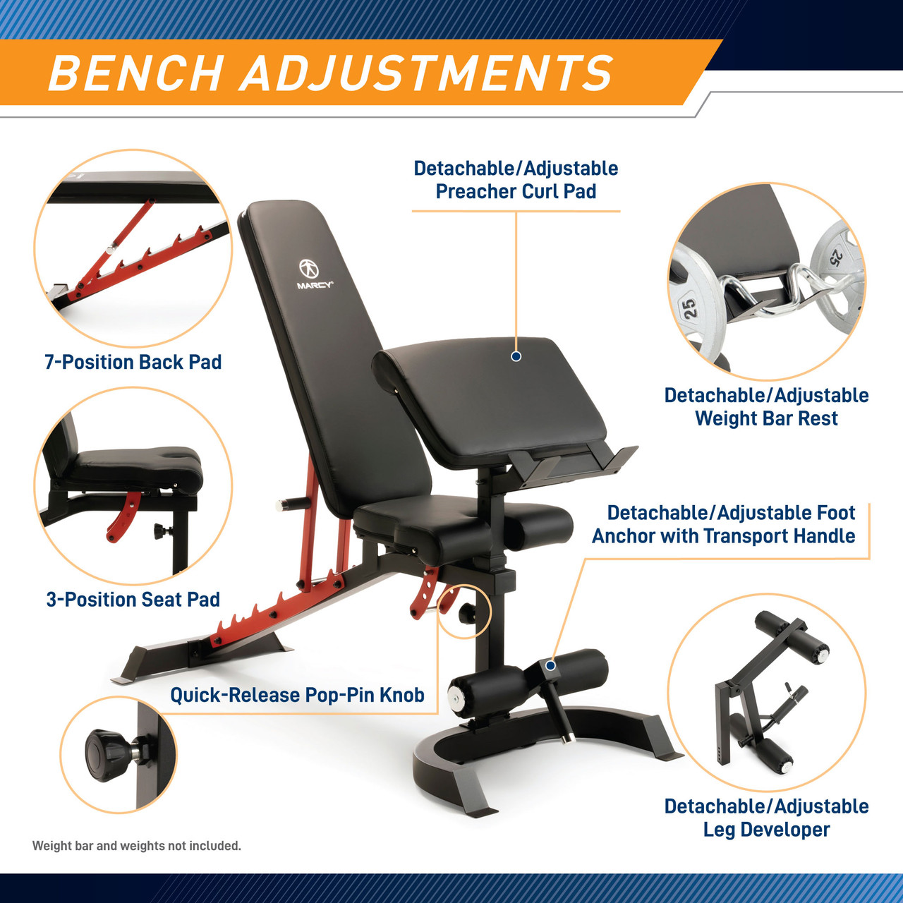 Marcy Pro Deluxe Smith Cage Home Gym System – SM-7553 - Adjustable Bench