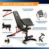 Marcy Pro Deluxe Smith Cage Home Gym System – SM-7553 - Infographic - Bench Adjustments