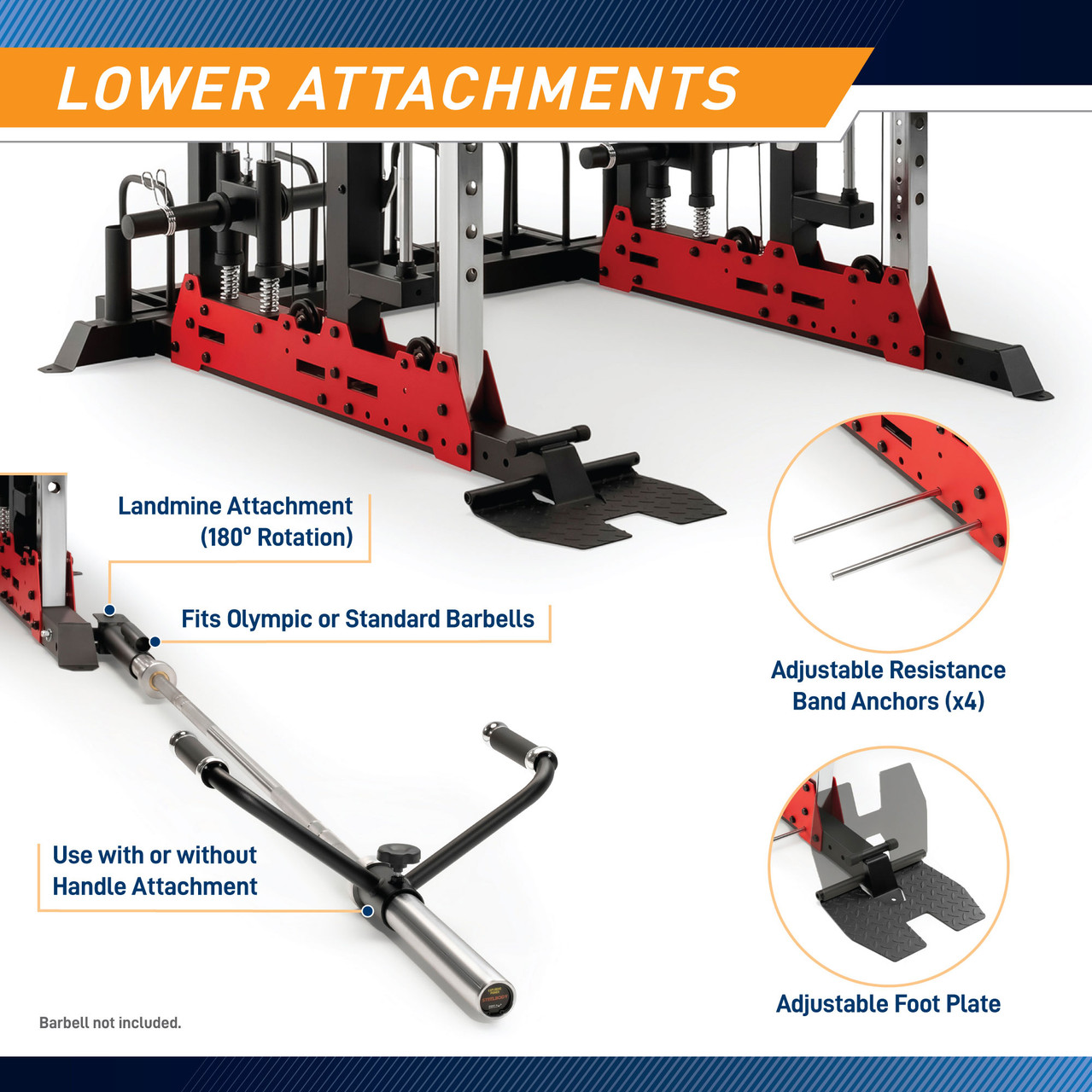 Marcy Pro Deluxe Smith Cage Home Gym System – SM-7553 - Attachments to Increase your Exercise Options