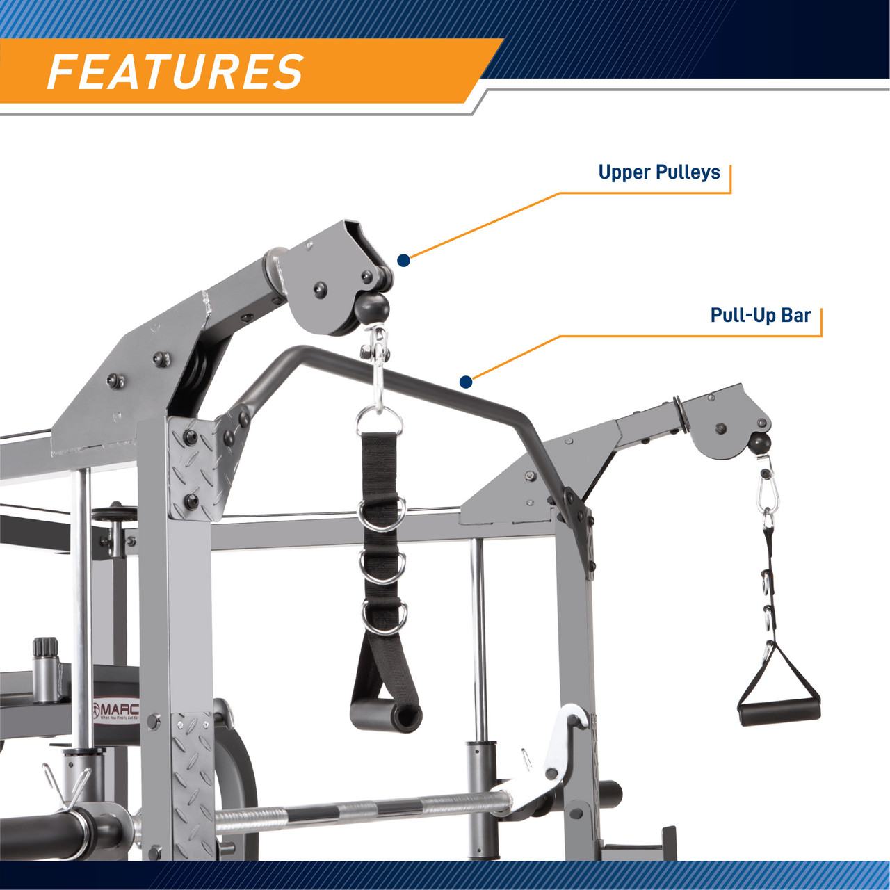 The Marcy Smith Machine SM-4008 has a durable pulley system