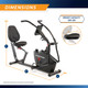 Marcy Pro Dual Action Cross Training Recumbent Exercise Bike with Arm Exercisers  Marcy Pro JX-7301 - Dimensions Infographics