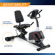 Regenerating Magnetic Recumbent Bike | Marcy ME-706 - adjustable seat and floor levelers