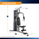 MWM-4965 - Marcy 150lb Stack Home Gym - Dimensions