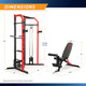 Power Cage System with Adjustable Weight Bench – SM-7393 Marcy - Infographic - Dimensions