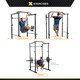 Power Cage with Multi-Position Grip Bar  Circuit Fitness AMZ-600CG - Leg Raise Pull Up Squat