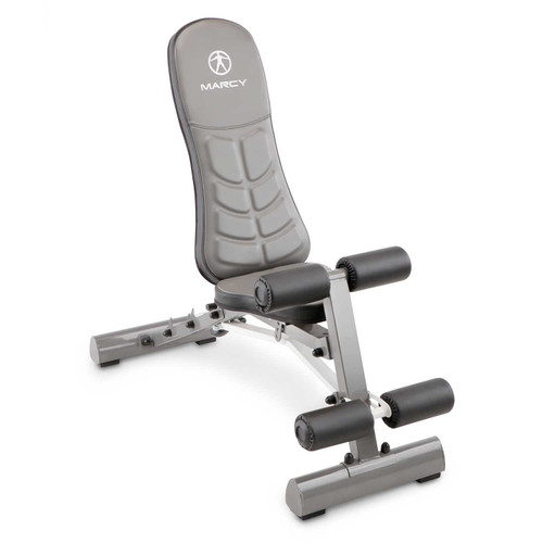 The Marcy Deluxe Utility Bench | SB-10100 by Marcy adds variety to your workout with incline, decline, flat and Military positions