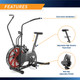 The Body Cycle Marcy Fan Bike NS-1000 has an adjustable seat to fit any user
