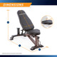 The Steelbody Utility Bench STB-10105 is 44 inches tall1 47 inches long, and 26.5 inches wide 